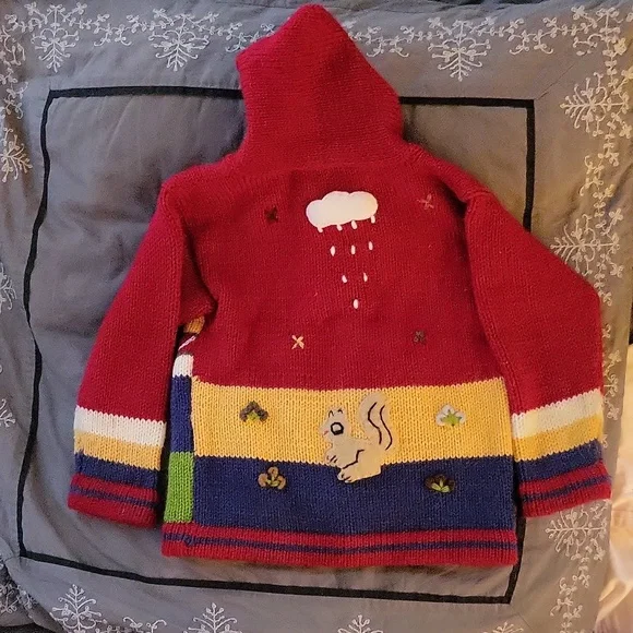 Sweater- Handmade in Peru Kid's- Alpaca Zip up Unisex hoodie with Pockets - Picture 2 of 7